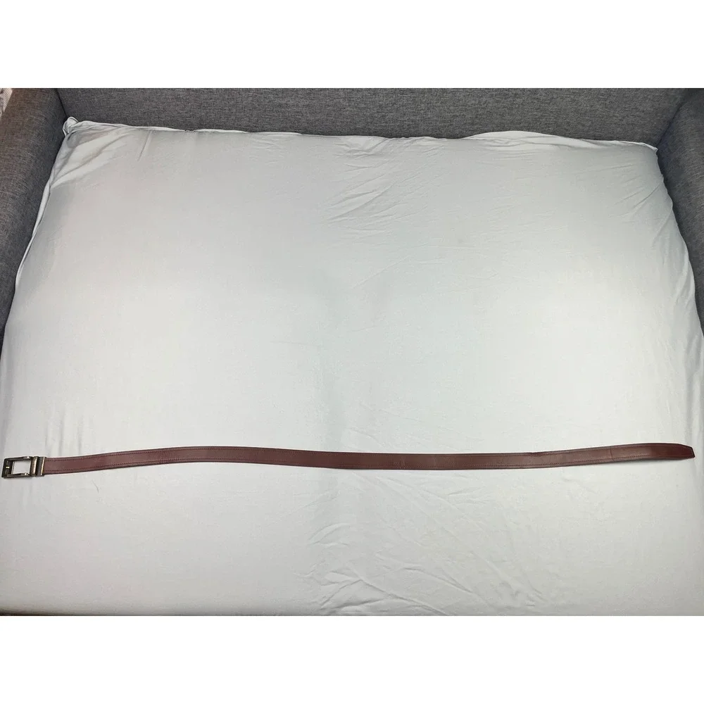 Mio Marino Linxx Brown Genuine Leather Ratchet Belt Antique Brass Buckle 59.5 In
